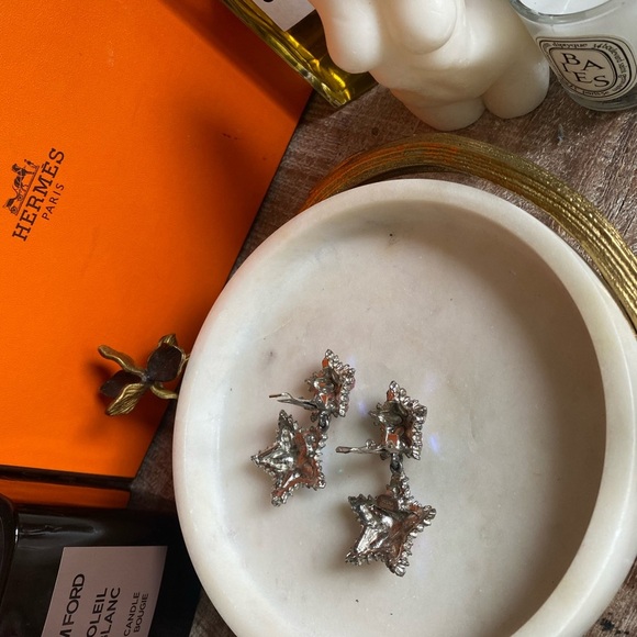 Vintage Thelma Deutsch Earrings pink/Star with AB Rhinestones Clip On ea… - Picture 7 of 13